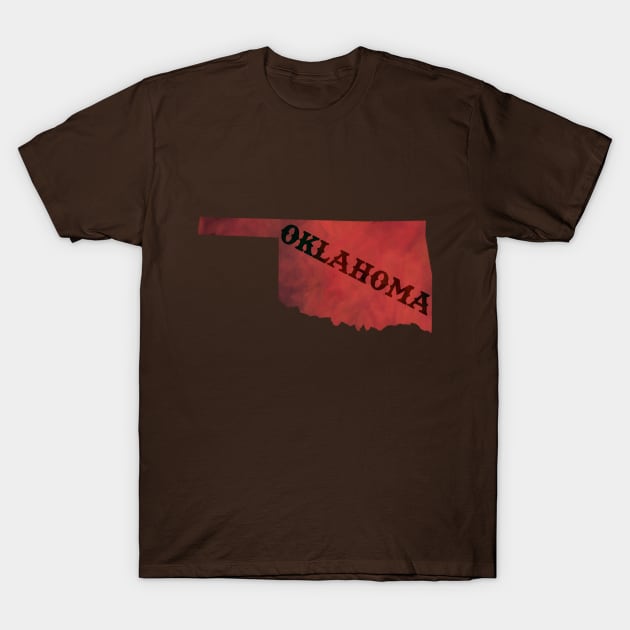 The State of Oklahoma - Red Watercolor T-Shirt by loudestkitten